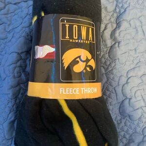 NCAA Iowa Hawkeyes Fleece Throw - Black and Gold